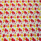 White With Red Yellow Floral Pleated Knitted Satin Fabric - TradeUNO