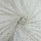 White Paisley Embroidery Sequence Dyeable Georgette Fabric - TradeUNO