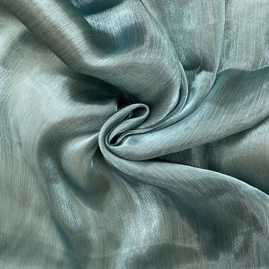 Teal Blue Solid Chiffon Fabric