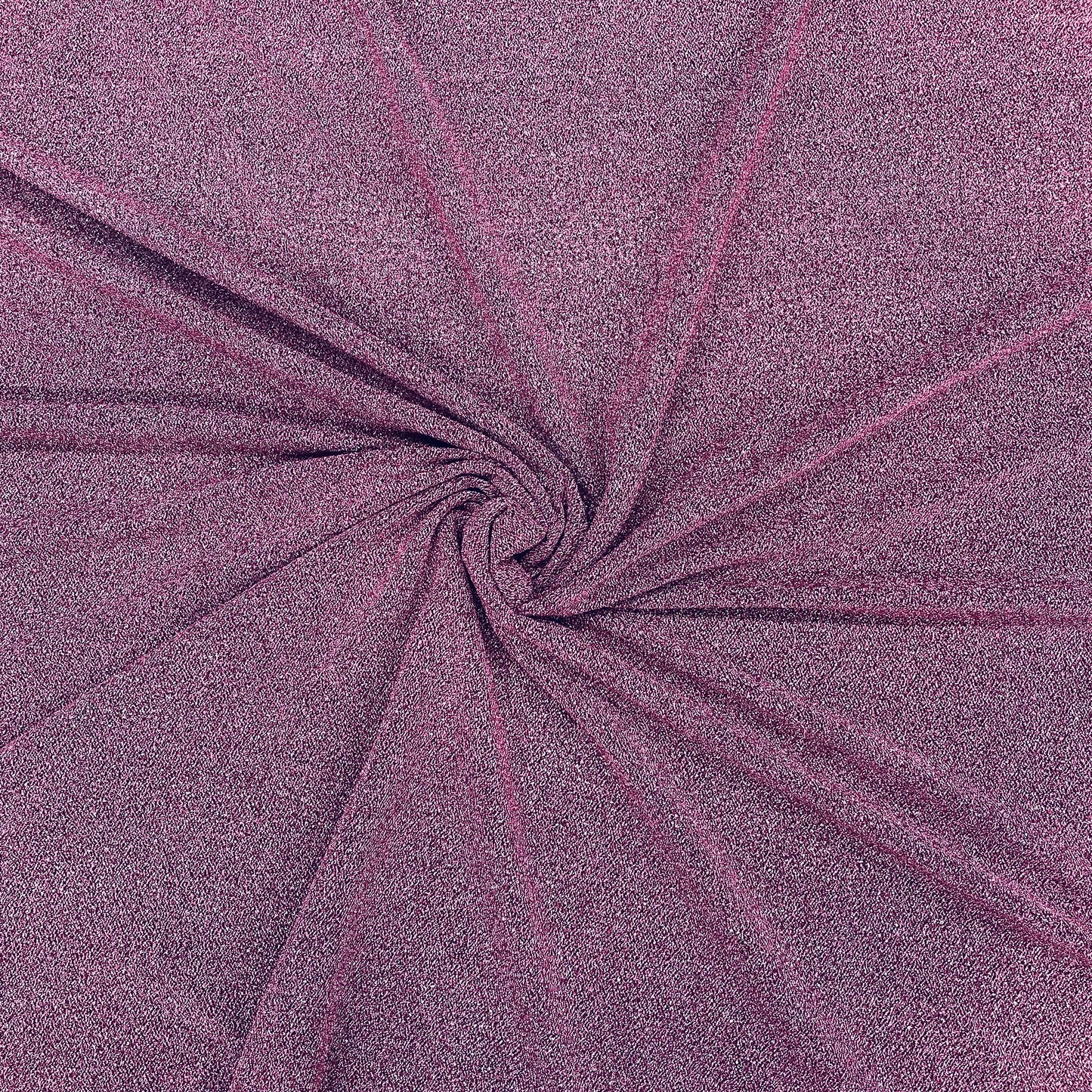 Fuscia Pink Knitted Shimmer Lycra Fabric - TradeUNO