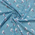 Sky Blue Stripes Floral Pleated Knitted Satin Fabric - TradeUNO
