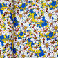 Mustard With White Floral Print Rayon Fabric - TradeUNO