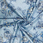 Black With Green Leaf Print Rayon Fabric - TradeUNO