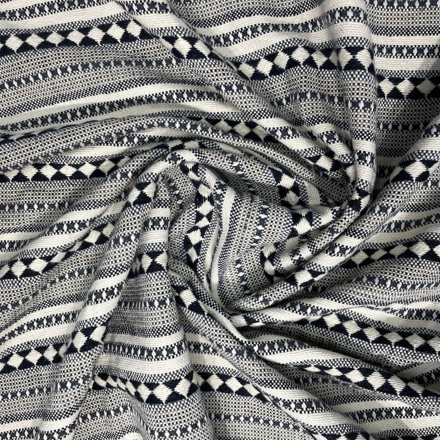 Black And White Stripes Jacquard Tapestry Fabric - TradeUNO