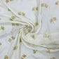 White with golden Floral Embroidery With Sequence Dyeable  Fabric - TradeUNO