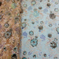 Peach Floral Embroidery Sequence Net Lycra Fabric - TradeUNO