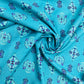 Sky Blue Traditional Print Rayon Fabric - TradeUNO