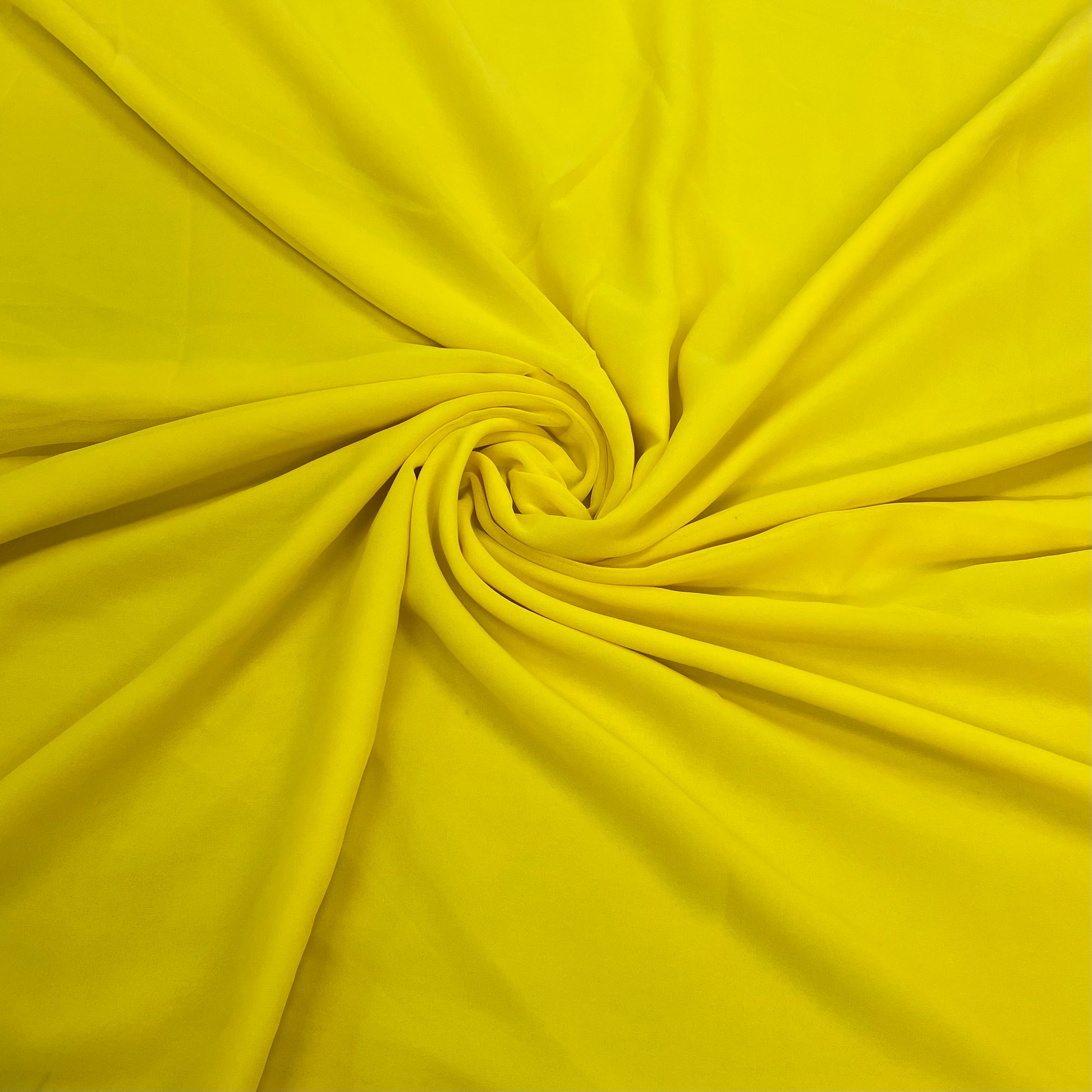 Yellow Solid Georgette Fabric - TradeUNO