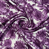 White with Purple Floral Crepe Fabric - TradeUNO
