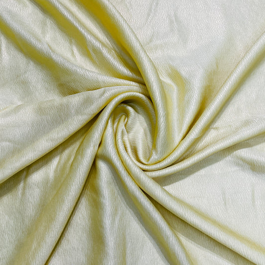 Lemon Yellow Gold Crush with foil Georgette Satin Fabric