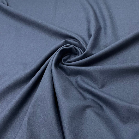 Navy Blue Solid Viscose Suiting Fabric