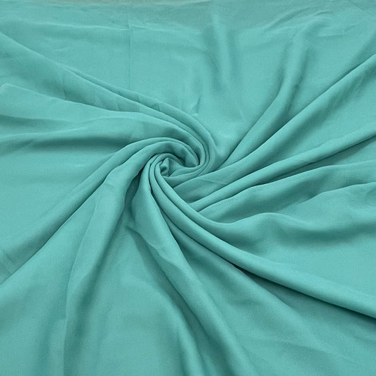 Turquoise Green Solid Georgette Fabric