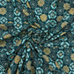 Dark Green Mustard Ajrakh Print Cotton Fabric - TradeUNO