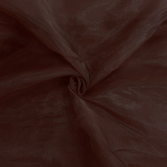 Dark Brown Solid Organza Tissue Fabric