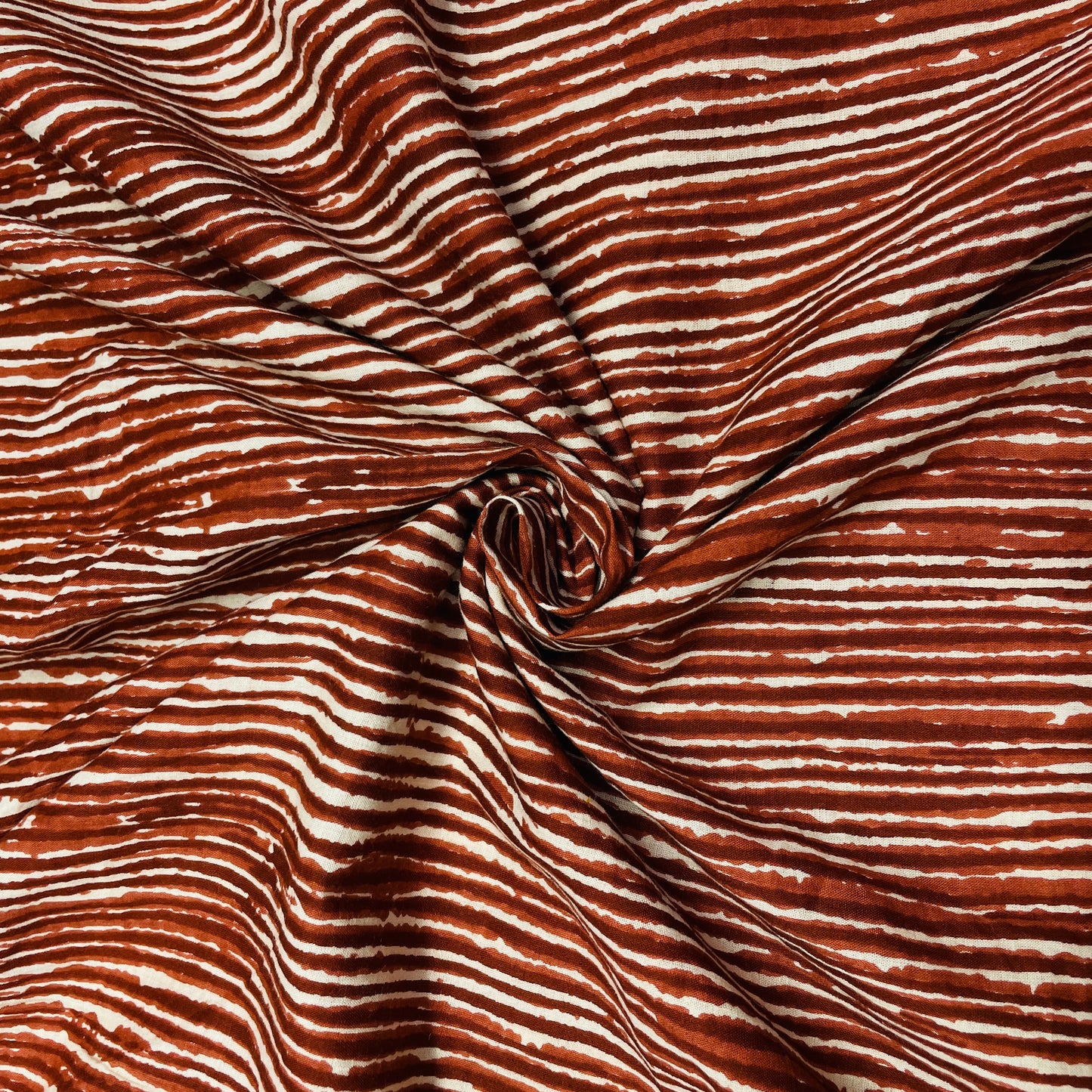 White & Red Stripes Print Cotton Fabric - TradeUNO