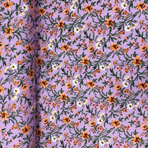Black With Green Leaf Print Rayon Fabric - TradeUNO