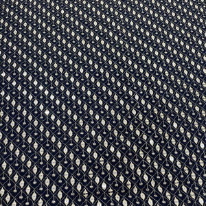 Navy Blue Check Embroidery Sequins Georgette Fabric