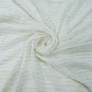 White with Golden Lurex Stripes Georgette Jacquard Dyeable Fabric