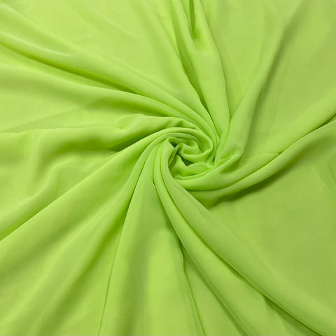 Lime Green Solid Georgette Fabric - TradeUNO