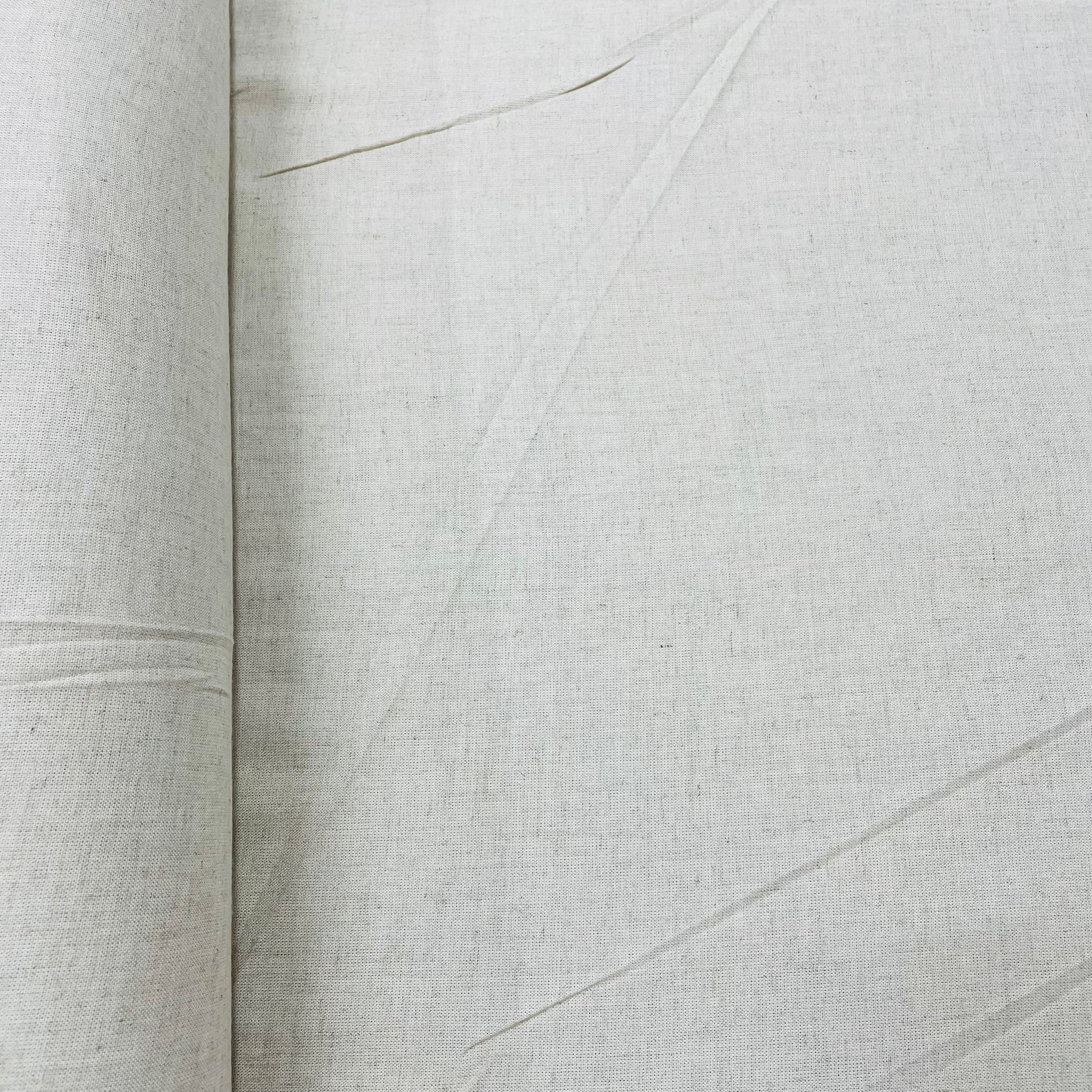 Cream Solid Cotton Flex Fabric - TradeUNO