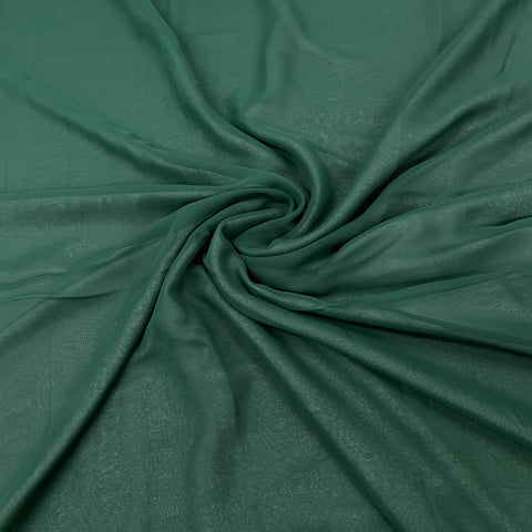 Dark Green Solid Georgette Fabric - TradeUNO