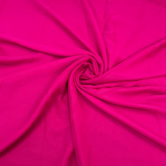 Magenta Solid Georgette Fabric