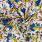 Mustard With White Floral Print Rayon Fabric - TradeUNO