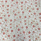 White Red Floral Print Brasso Velvet Fabric - TradeUNO