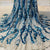 White Blue Sequence Embroidery Net Fabric - TradeUNO