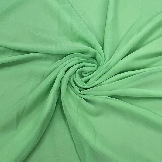 Mint Green Solid Georgette Fabric