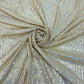 Cream With Golden Sequence Embroidery Net FabricLycra Fabric - TradeUNO