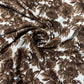 White With Brown Floral Crepe Fabric - TradeUNO