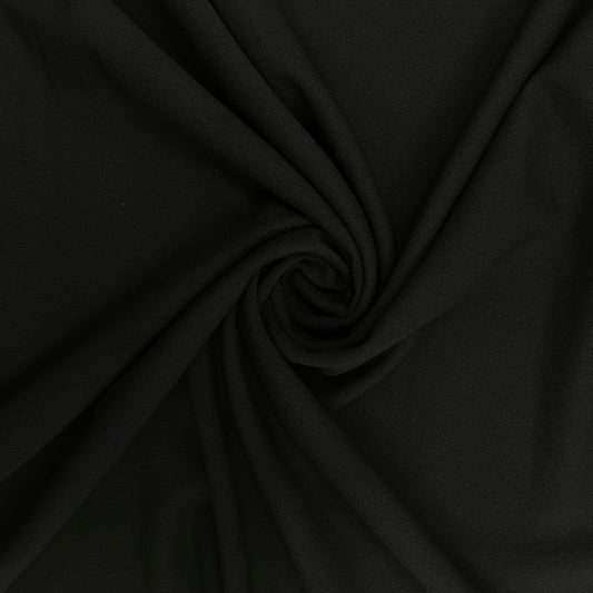 Scuba Black Solid Banana Crepe Fabric