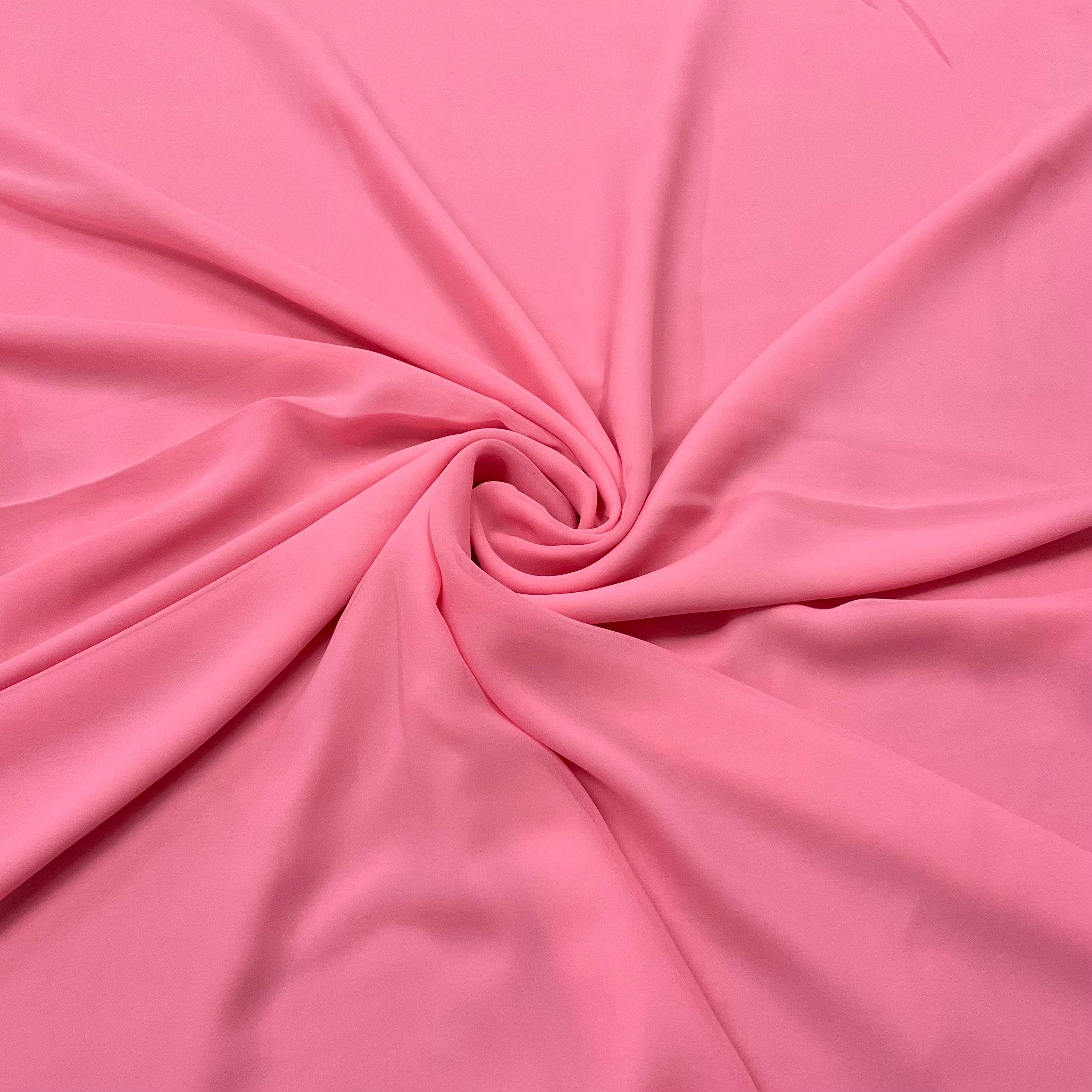 Neon Pink Solid Georgette Fabric - TradeUNO