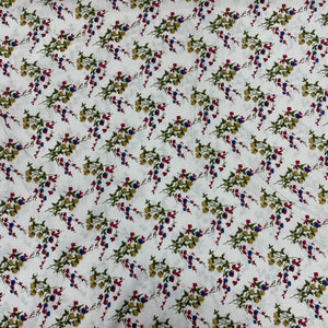 White With Yellow Floral Print Rayon Fabric - TradeUNO