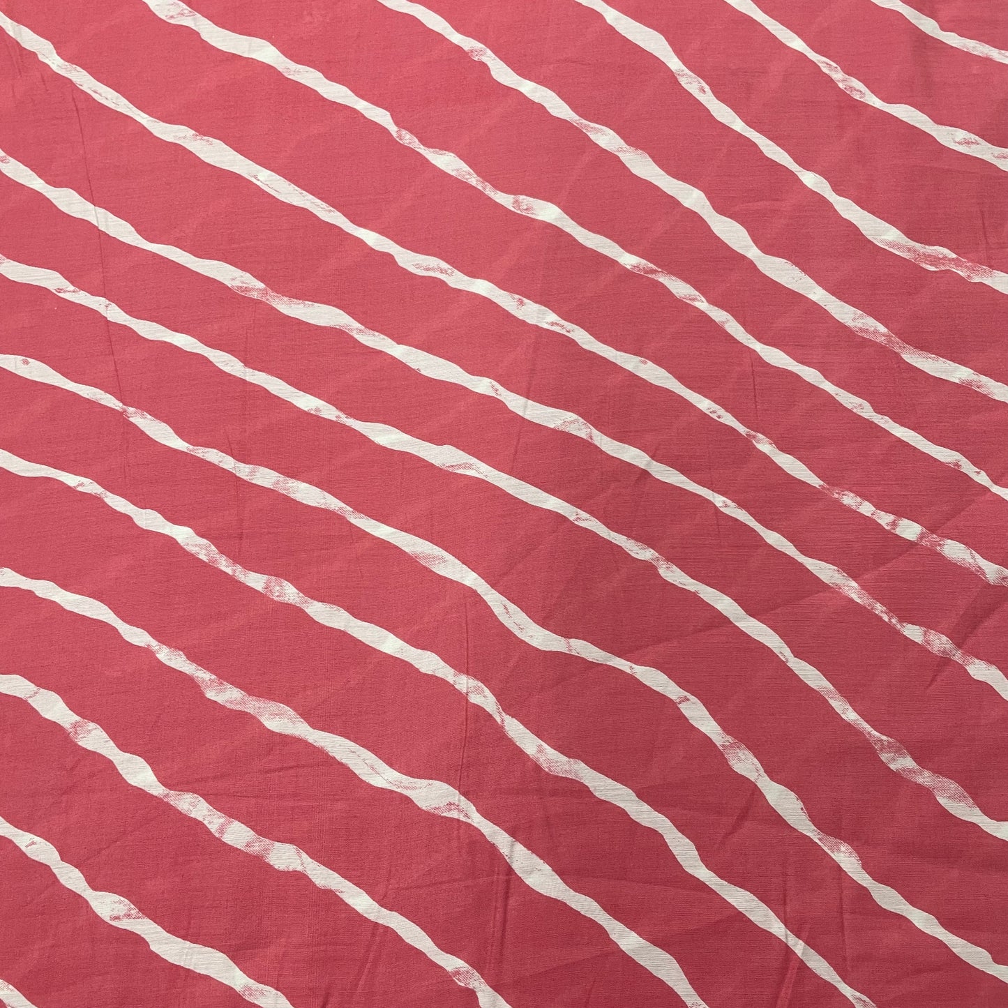 Pink With White Stripes Chanderi Silk Fabric - TradeUNO