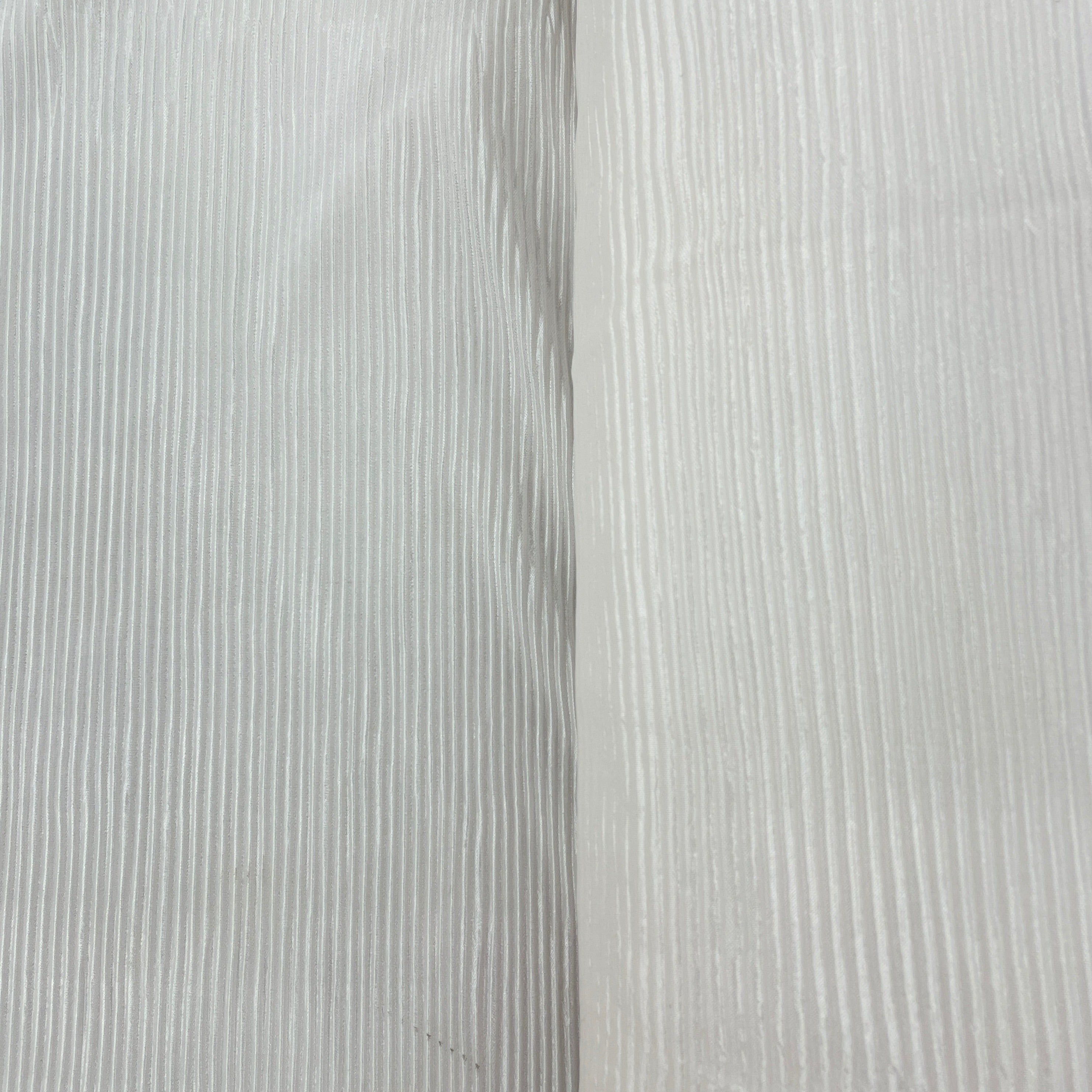 White Solid Pleated Satin Fabric - TradeUNO