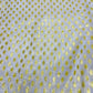White with Golden Lurex Floral Print Georgette Jacquard Dyeable Fabric