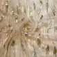 Beige With Golden Sequence Embroidery Net Fabric