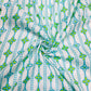 White & Green Geometrical Print Cotton Fabric - TradeUNO