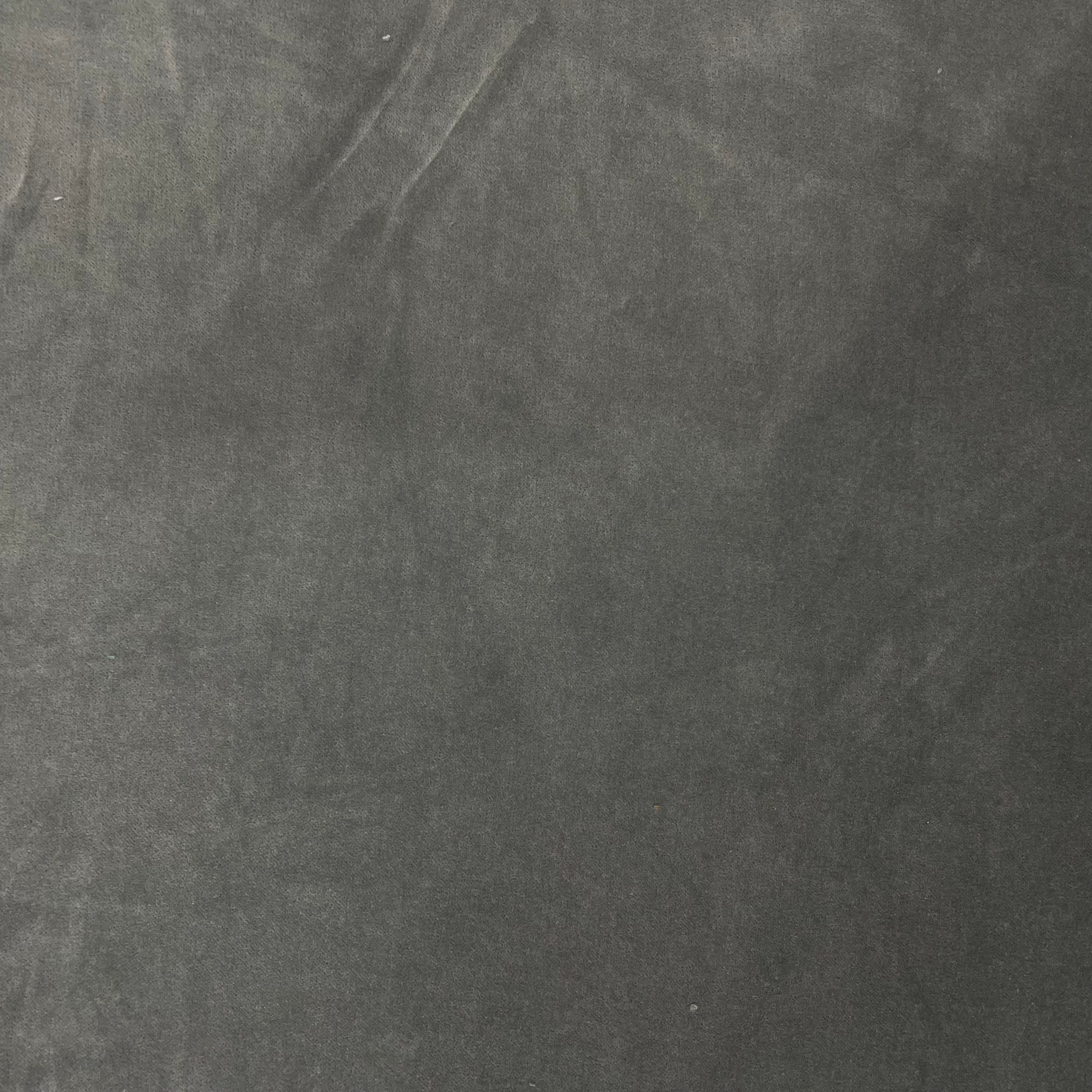 Metal Grey Solid Velvet Fabric - TradeUNO