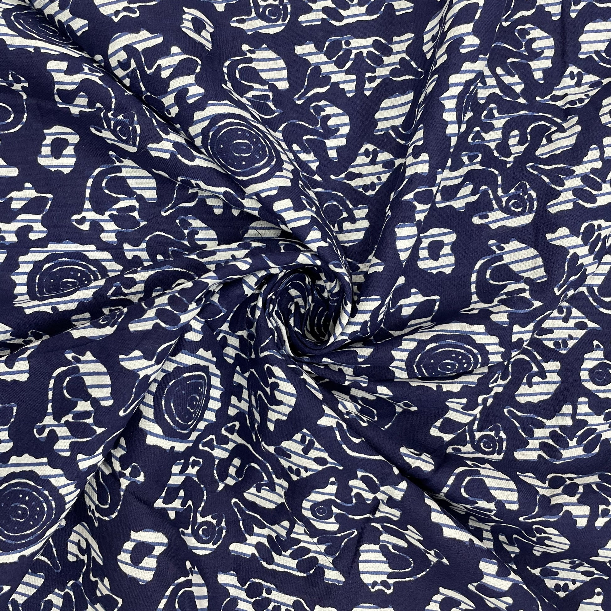 Indigo Traditional Print Cotton Fabric - TradeUNO
