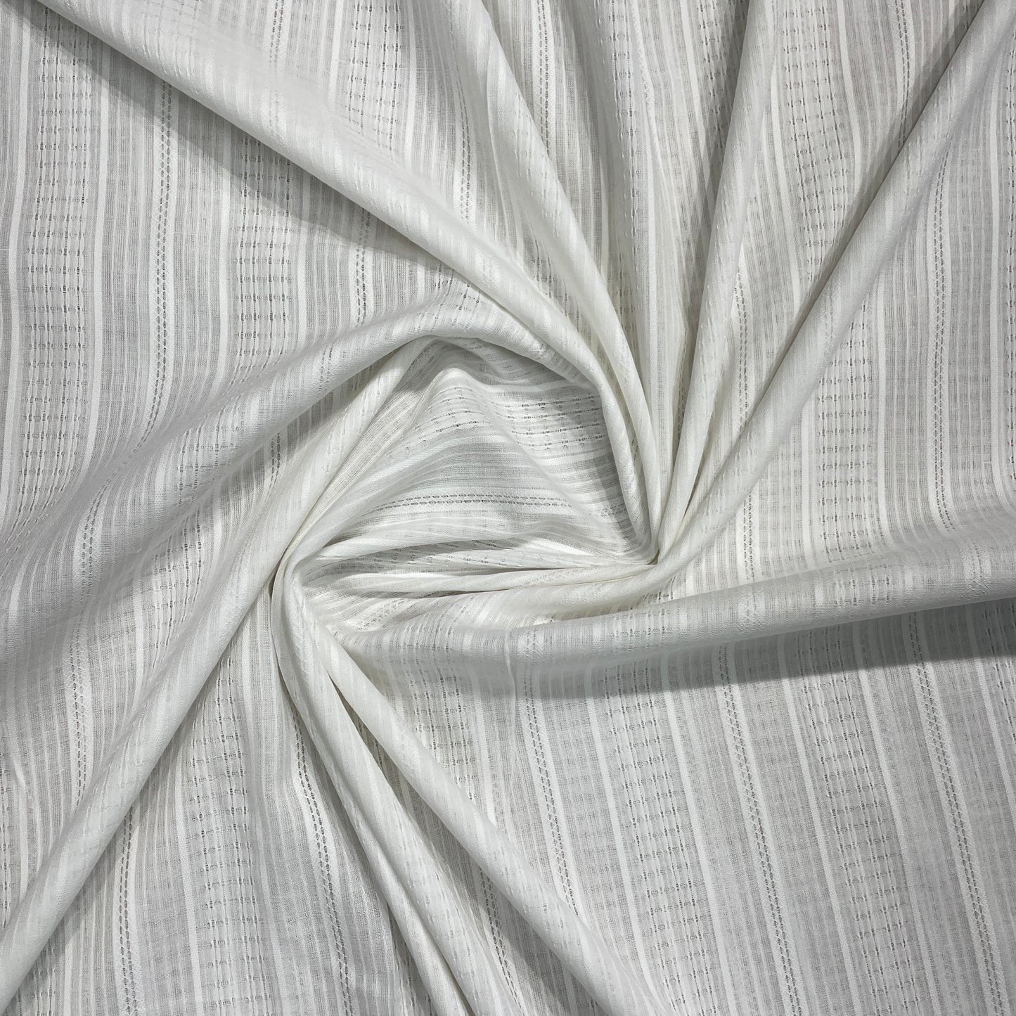 White Solid RFD Dyeable Jacquard Cotton Fabric - TradeUNO