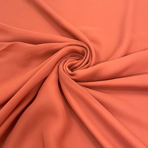 Slenna Brown Solid Georgette Fabric - TradeUNO