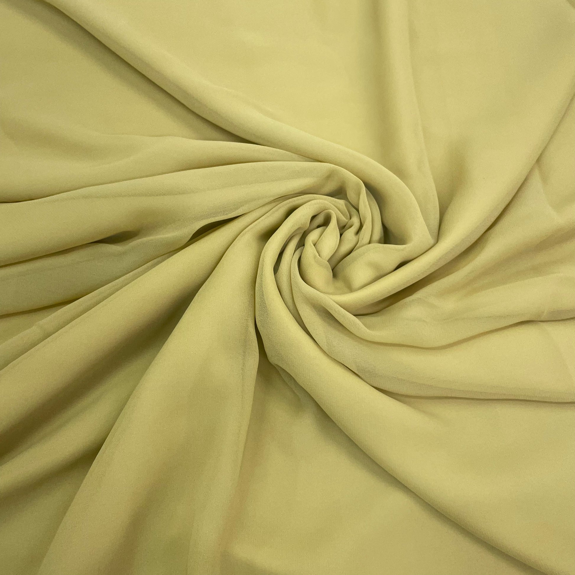 Khaki Solid Georgette Fabric - TradeUNO