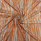 Orange & White Stripes with Foil Knitted Lycra Polyester Fabric - TradeUNO