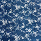 Navy Blue Floral Pleated Knitted Satin Fabric - TradeUNO