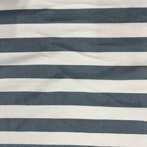 White With Grey Stripes Crepe Fabric - TradeUNO