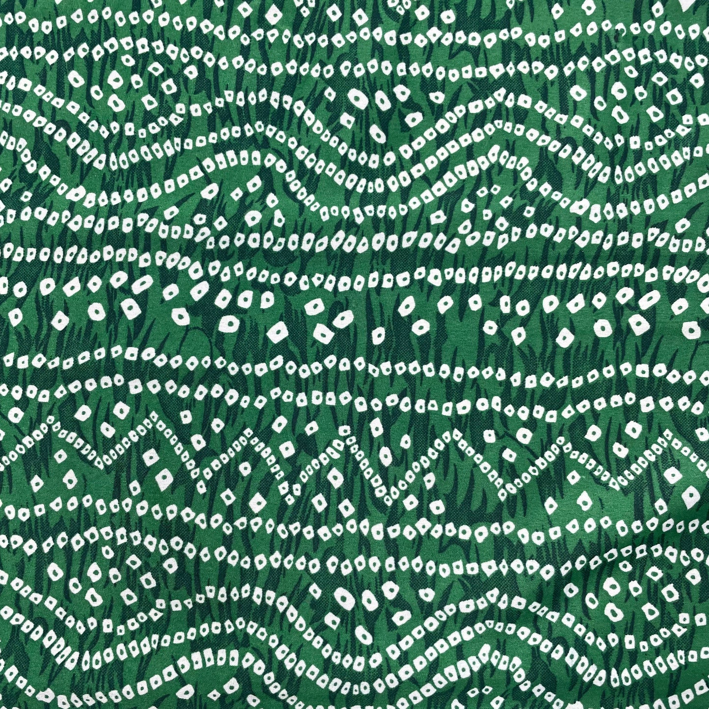 Green Bandhani Print Crepe Fabric - TradeUNO
