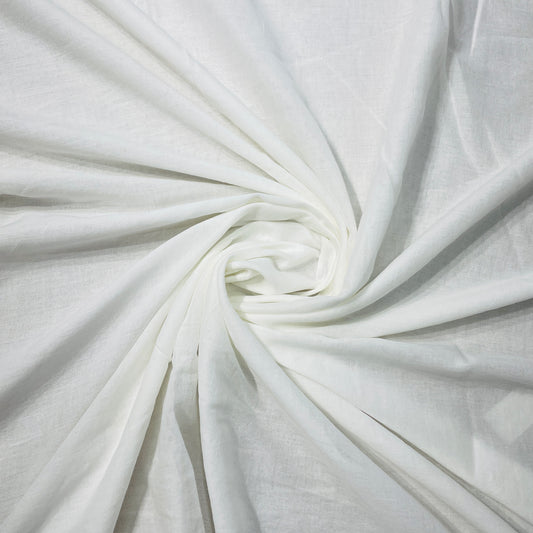RFD White Solid Dyeable Cotton Voile Fabric